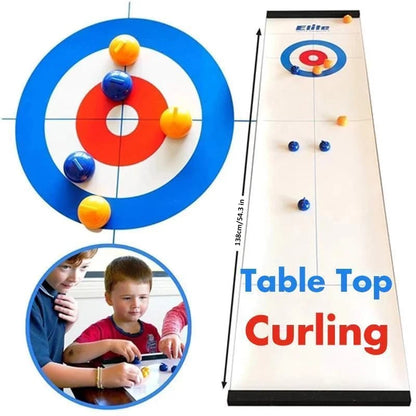 Curlingspill på bordplate