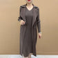 Fasjonabel plissert dresskrage, falsk todelt trenchcoat