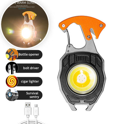 🛡️ 50% RABATT – Multifunksjonelt beredskapsverktøy – COB LED – 500 lumen – 6 moduser – 500mAh – Type-C – IPX6 – for friluftsliv, bil og nød