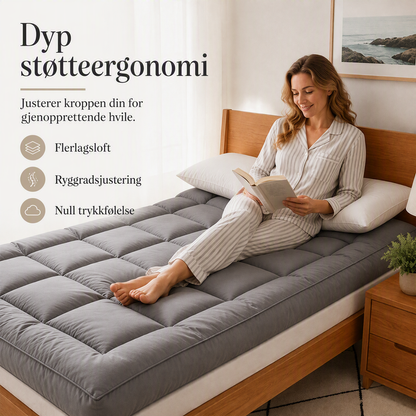 Myk, vattert overmadrass 🛏️ Et skyaktig lag med komfort – sovn inn i mykheten, våkn opp uthvilt ✨