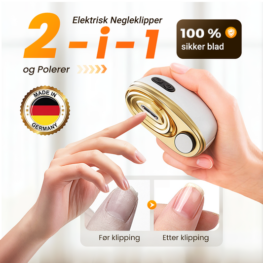 🔥 SISTE DAGS KAMPANJE - 50 % RABATT 🔥💅2-i-1 elektrisk negleklipper og poleringsapparat