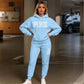 Unisex ensfarget oversized hettegenser og joggebukse sett