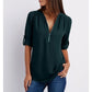 Løse 3/4-ermede bluser med glidelås i plus size