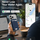 Smart MagSafe-lommebok laget av ekte nappaskinn – med Apple Find My™ og Google Find Hub™, RFID-beskyttelse og trådløs lading.