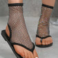 Flate sandaler i mesh med diamant og sexy blonder