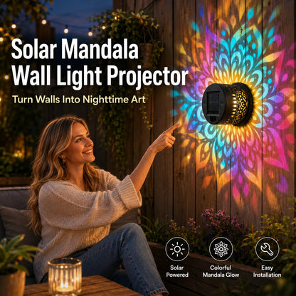 Solcelledrevet mandala vegglampe for hage