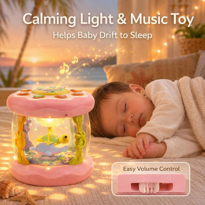 🌊 50 % RABATT! 🎵 Roterende lysmusikkleke med havprojeksjon for baby – Beroligende lys, kraftige lyder og perfekt for babyens søvn og lek 🧸