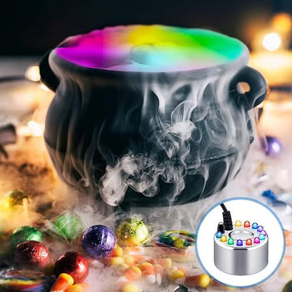 💨 50% RABATT NÅ! ⚡ 12-LED ultralyd tåkemaskin – Skaper kjølig tåke og fargerikt lys – Perfekt for luftfukter, fontener eller Halloween-dekorasjon – går stille i vann 💧✨