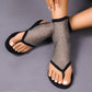 Flate sandaler i mesh med diamant og sexy blonder