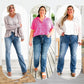 Stilige jeans i stor størrelse med høy elastisitet som strammer magen