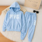Unisex ensfarget oversized hettegenser og joggebukse sett