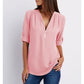 Løse 3/4-ermede bluser med glidelås i plus size