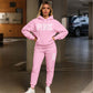 Unisex ensfarget oversized hettegenser og joggebukse sett
