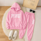 Unisex ensfarget oversized hettegenser og joggebukse sett
