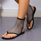 Flate sandaler i mesh med diamant og sexy blonder