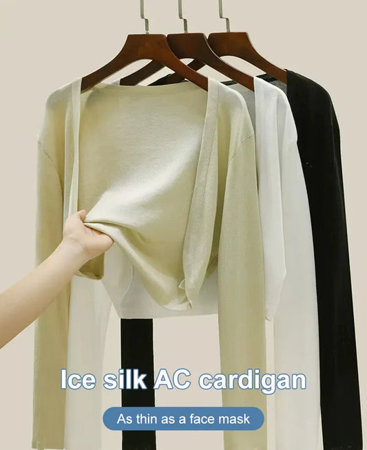 🔥49% RABATT 🔥2024 Ny Ice Silk Cardigan Air Condition-skjorte