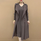 Fasjonabel plissert dresskrage, falsk todelt trenchcoat