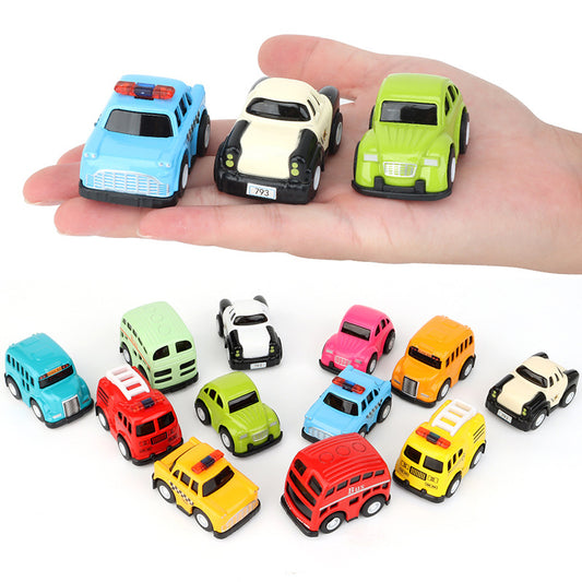 🚗🔥 50% RABATT! Tegneserie mini lekebilsett – Lyse farger, glatte rullende hjul, holdbar ABS for barneselskap og samleobjekter ✨
