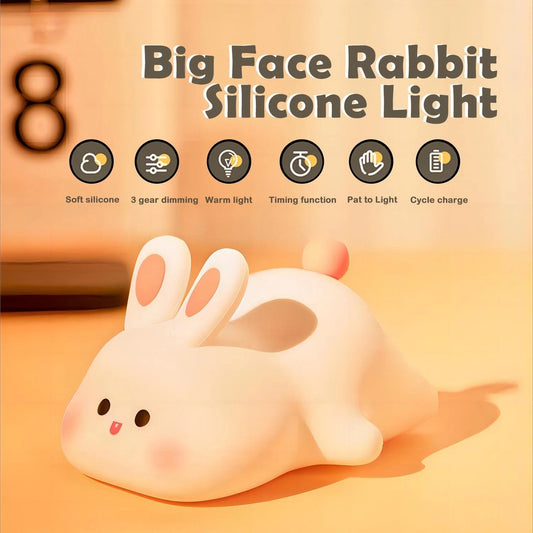 🔥Varmt salg 49% OFF🔥Big Face Rabbit nattlys i silikon