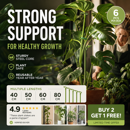 En halvsirkelformet støtteramme for å forhindre hengende blomster, egnet for hortensia, roser, monstera, innendørs potteplanter og utendørs hagegrønnsaker.