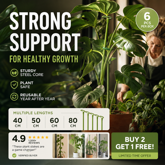 En halvsirkelformet støtteramme for å forhindre hengende blomster, egnet for hortensia, roser, monstera, innendørs potteplanter og utendørs hagegrønnsaker.