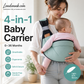👶 50% RABATT – 4-i-1 babylomme – 0–36 måneder – 4 bærestillinger – pustende – ergonomisk – håndfri komfort – for trygge og komfortable turer