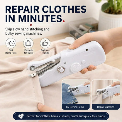 🔥SPESIALTILBUD: 50 % RABATT!🧵 Mini elektrisk symaskin – Lett, bærbar og enkel å bruke! ✨