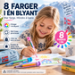 🌈 8‑i‑1 fargestift – åtte utskiftbare farger i én kompakt kropp. Perfekt til skole, reiser og kreativ lek! ✨🎒