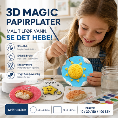 🎨 Magisk 3D-tegning – fukt papiret med vann og motiver svulmer opp! Perfekt til kunst, skoleprosjekter og gavekort. Kreativ moro for alle! ✨🖌️