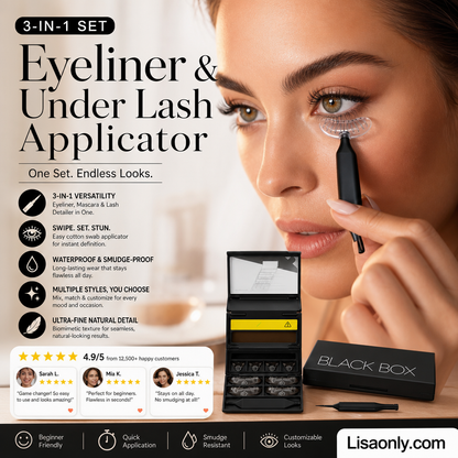 3-i-1-sett med eyeliner og stempel til nedre vippekant