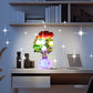 LED-nattlys i form av simulerte blomster med intelligent styring for soverommet
