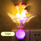 LED-nattlys i form av simulerte blomster med intelligent styring for soverommet