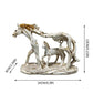 Galopperende hestestatue med ponni steinfigur