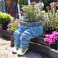 Kreativ 3D-jeansformet blomsterpotte