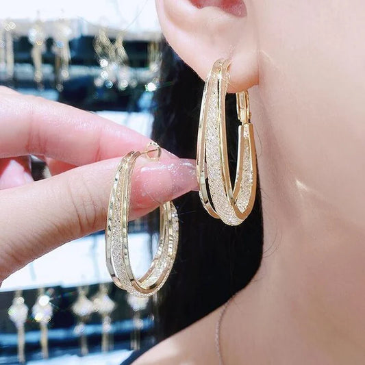 ✨Mote oval øreringer( 50%avslag)