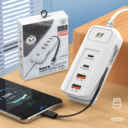 Multifunksjonell hurtigladekontakt - 2PD + 2USB