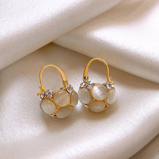 Elegant gull - Hoop-øreringer til kvinner med edelstener og krystaller✨
