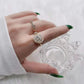 Gull Imitere Krystall Angstlindring Spinnende Ring