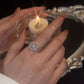 Gull Imitere Krystall Angstlindring Spinnende Ring