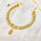 Falsk Hetian Jade gullblad armbånd