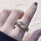 🎁Varmt salg🔥Kraftig vintage zirkonia ring med bredt bånd