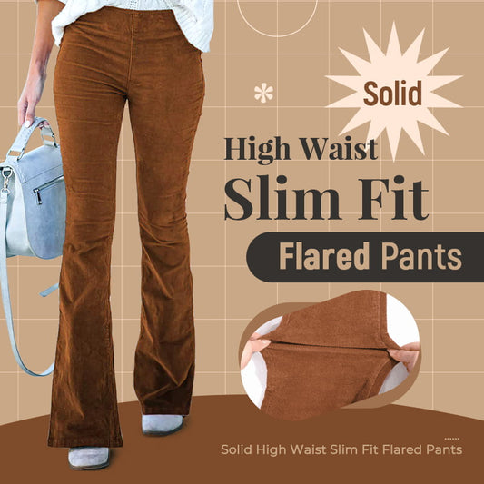 🔥✨Smal microkordfløyel med høy midje og elastisk midje Lounge Pants