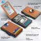 🔥Pop Up aluminiumsveske Pengeklips Slim Leather Slots Credit Card Holder RFID Blocking Bifold Minimalist Wallet