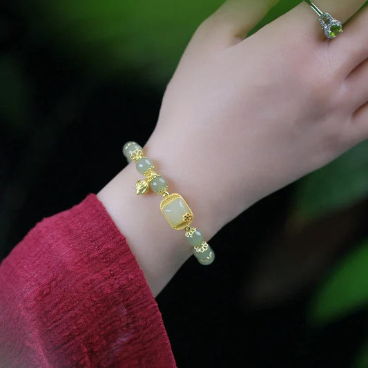 🔥 HOT SALE 🔥Hotan Jade-armbånd med perler