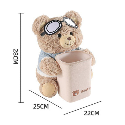 🎁Varmt salg 49% OFF⏳Søt bjørneplysjholder og oppbevaringsbøtte for bilpapir