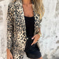 Blazer med leopardmønster for dame