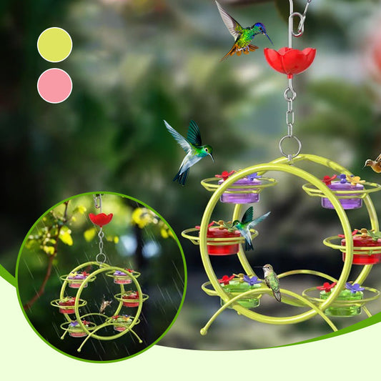 Outdoor Unique Hummingbird Metal Hanging Feeder Set
