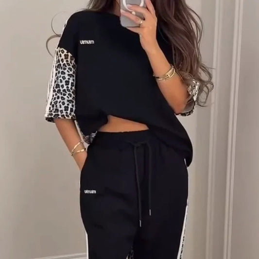 🌺  2025 Nya Arrive - 49% rabatt 🌺  Patchwork Sweatshirt med leopardtrykk