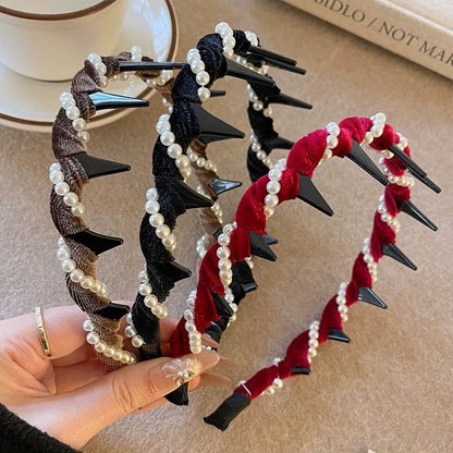 🔥Varmt salg🔥Vintage High Cranium Artificial Pearl Hairband （50% avslag）