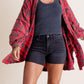 🔥Varmt salg 49% rabatt🔥🏆 Mineral Washed Button Down Plaid-skjorte til dame